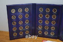 American Mint U. S. Presidents in Color Commemorative Coin Set 24k Gold Layered