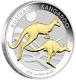 Australian Gilt Gilded 2018 Kangaroo Proof Silver 1 Oz Dollar $1 Coin Australia