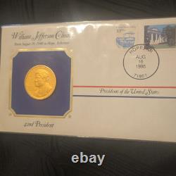 Bill Clinton Gold Commemorative Coin Cover 1995 US Politics Presidents