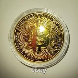 Bitcoin Real Life Representation Gold Color Blockchain Coins Alt Commemorative
