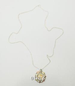 Black Hills Gold commemorative 10k gold coin sterling silver setting necklace