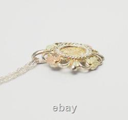 Black Hills Gold commemorative 10k gold coin sterling silver setting necklace