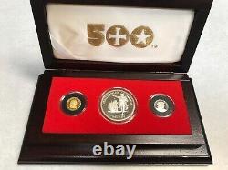 CHRISTOPHER COLUMBUS 500 anniversary boxed coin set-Gold, silver, platinum