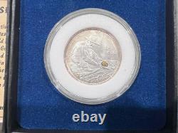 California Gold Rush 150th Anniversary Coin Silver Coin & Gold Nugget (be)
