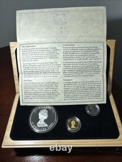 Canada 1989 Commemorative Maple Set 1/10th Gold, 1/10th Platinum & 1 oz Silver