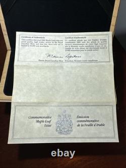 Canada 1989 Commemorative Maple Set 1/10th Gold, 1/10th Platinum & 1 oz Silver