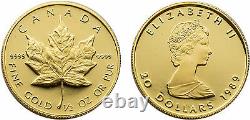 Canada 1989 Maple Leaf 1/2 oz Proof Gold Coin