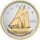 Canada 2015 Big Coins Series Bluenose 10 Cents 5 Oz Silver Proof Gold Plated Ogp