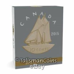Canada 2015 Big Coins Series Bluenose 10 Cents 5 Oz Silver Proof Gold Plated OGP