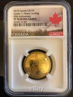 Canada 2019 GOLD'50th Anniv. Of the Apollo 11 Moon Landing' Convex-Shape Coin