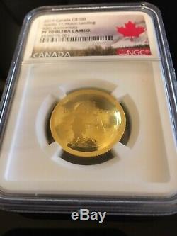 Canada 2019 GOLD'50th Anniv. Of the Apollo 11 Moon Landing' Convex-Shape Coin