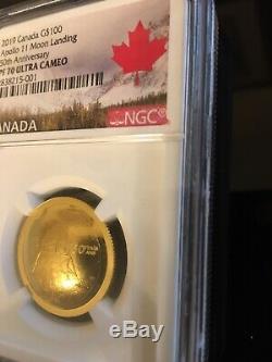 Canada 2019 GOLD'50th Anniv. Of the Apollo 11 Moon Landing' Convex-Shape Coin