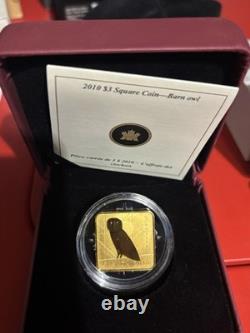 Canada $3 Square Gold Commemorative Coins 2010-2011 Ferret Owl Bear Orca