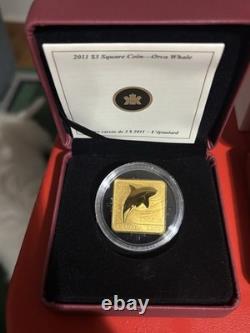 Canada $3 Square Gold Commemorative Coins 2010-2011 Ferret Owl Bear Orca