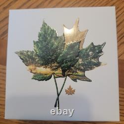 Cdn 2021 Silver $20 Gold plated, Scalloped Edge Coin in Wooden Box