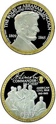 Commander In Chief Abraham Lincoln Commemorative Coin Proof Value $139.95