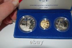 Commemorative Set Of Gold And Silver Coins 1986 Liberty