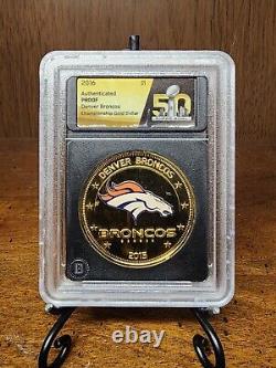 Denver Broncos Super Bowl 50 Champions Commemorative Gold Coin Set Rare Complete