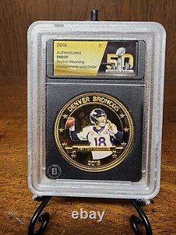 Denver Broncos Super Bowl 50 Champions Commemorative Gold Coin Set Rare Complete