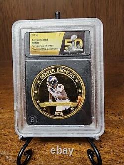 Denver Broncos Super Bowl 50 Champions Commemorative Gold Coin Set Rare Complete