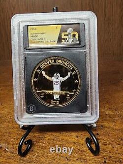 Denver Broncos Super Bowl 50 Champions Commemorative Gold Coin Set Rare Complete