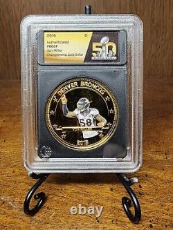 Denver Broncos Super Bowl 50 Champions Commemorative Gold Coin Set Rare Complete
