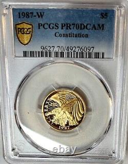 Exquisite 1987-W Constitution $5 Gold Proof Commemorative PR70DCAM PCGS