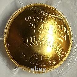 Exquisite 2014-w Gold $5 Baseball Hall Of Fame Coin Pcgs Ms-70 Mint State 70
