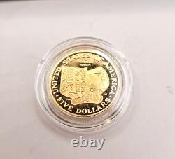 GOLD 1992 $5 US Mint Columbus Quincentenary Commemorative 1/4 Ounce (Oz)