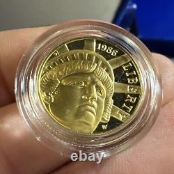 GOLD $5 COIN Liberty Coins 1886 1986 Three Coin Proof Set In Case