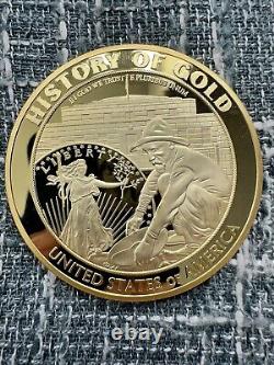 Giant Proof Coins Set History of Gold United States Layered In 24k Gold