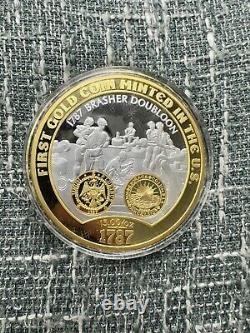 Giant Proof Coins Set History of Gold United States Layered In 24k Gold