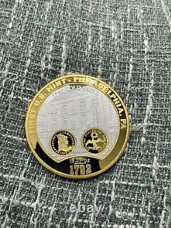 Giant Proof Coins Set History of Gold United States Layered In 24k Gold