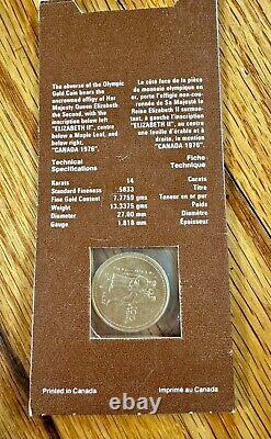 Gold $100 Canadian 1/4 Ounce Montreal Olympic 14K Coin 1976