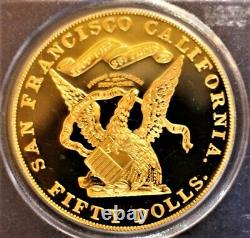 Gold 1855 Kellogg $50 Commemorative Restrike SS Central America PCGS Gem Proof