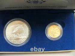 Gold & Silver 1987 -s. $5 U S A. Constitution 2 Coin Proof Set