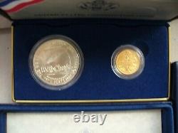 Gold & Silver 1987 -s. $5 U S A. Constitution 2 Coin Proof Set