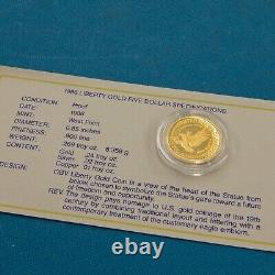 Gold United States Liberty Coins 1886 1986 3 Coin Set with Case & COA