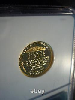 Gold(pf70 Ultra Cameo)ngc $5 1993w U. S. Coin James Madison Bill Of Rights