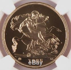 Great Britain 1985 Five (5) Sovereign Pound Gold Coin NGC MS69 GEM 1.177 Oz AGW