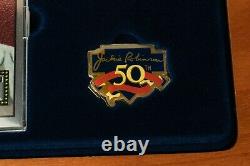 Jackie Robinson 50th Anniversary Commemorative Coin Gold $5 Card, Pin, Patch