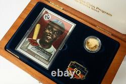 Jackie Robinson 50th Anniversary Commemorative Coin Gold $5 Card, Pin, Patch
