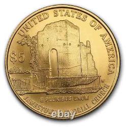 Jamestown 400th Anniversary Commemorative Proof 5 Dollar Gold Coin