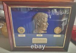 Jfk Commemorative Coin Set 1964 Gold Half Dollar With Ruby, Emeralds And Sapphir