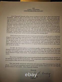 John F. Kennedy Commemorative 24K Gold Plated Coin Set Plaque Certified Oregon