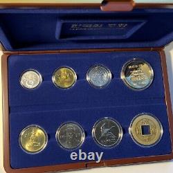 Korean Commemorative Coin Set 8 Coins in Deluxe Display Case Rare Collection