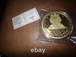 LIMITED4 Inch 95th BIRTHDAY H. M. QUEEN ELIZABETH COIN LAYERED IN 24k GOLD