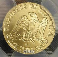 Liberia KM-492 U. S. GOLD $10 Indian, 2000 PCGS MS70 1/10oz Coin, Low Pop 8
