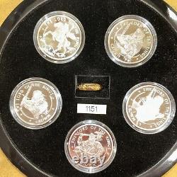 Lord of the Rings Coin Collection 1 Crown Set. 5 Coins and Gold Ring Box Set