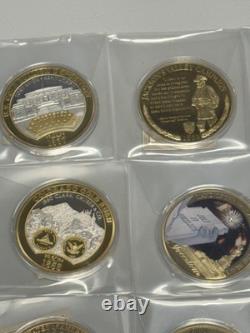 Lot Of 28 American Mint Colossal 2.75 Proof Coins 1 Missing COA Gold Plated